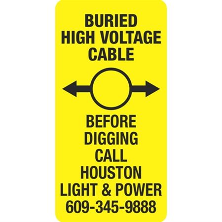 Buried High Voltage Cable - 6" x 12" Sign